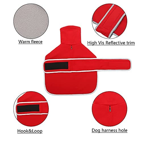 Morezi Manteau d’hiver pour chien Parfait pour teckels Avec doublure en polaire rembourrée et col haut Combinaison de neige pour chien avec lanières réglables