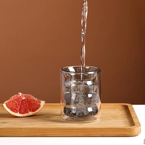 CPROSP 4 * 400ml Tasse à Café Double Paroi, Verre à Double Paroi pour Café Latte avec 4 Cuillère + 4 Sous-Verre, Tasses à Café en Cristal Résistantes à la Chaleur