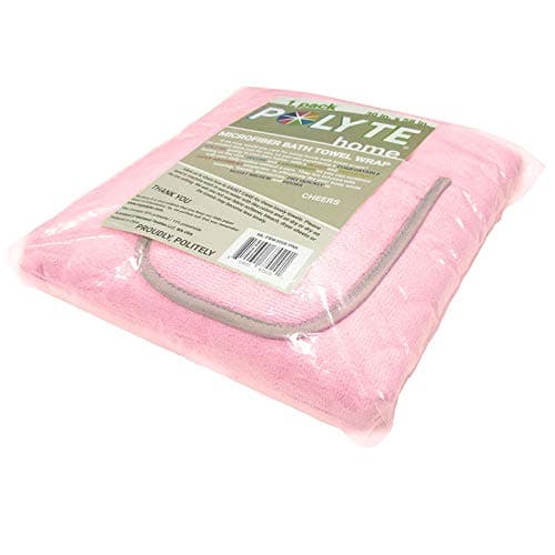 Polyte - Paréo de Bain pour Femme et Serviette de Cheveux - Microfibres/sèche Rapidement - Rose - Taille Unique