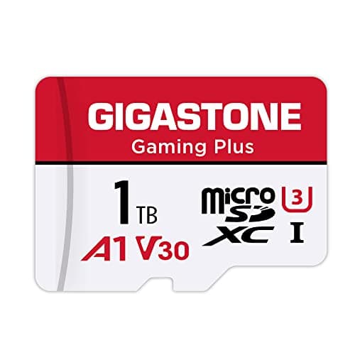 GIGASTONE Carte mémoire Gaming Plus Series de 1 to jusqu'à 150/120 Mo/s pour Nintendo Switch, Steam Deck, Console de Jeu, vidéo 4K A1 V30 U3 MicroSDXC avec Adaptateur SD.