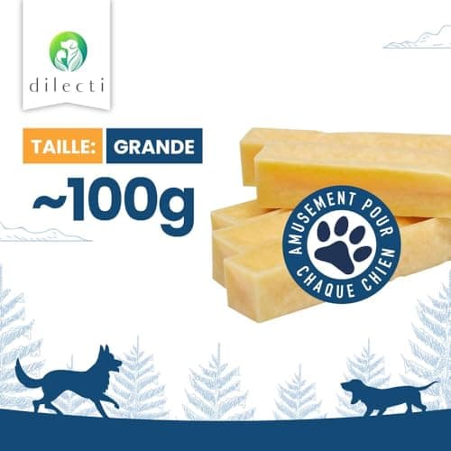 Dilecti Friandises Naturelles à Mâcher de l'Himalaya - des Friandises à Mâcher Naturelles très Savoureuses, Dures et Durables Occuperont Votre Chien Pendant Un Certain Temps. (Taille L, Lot de 5)