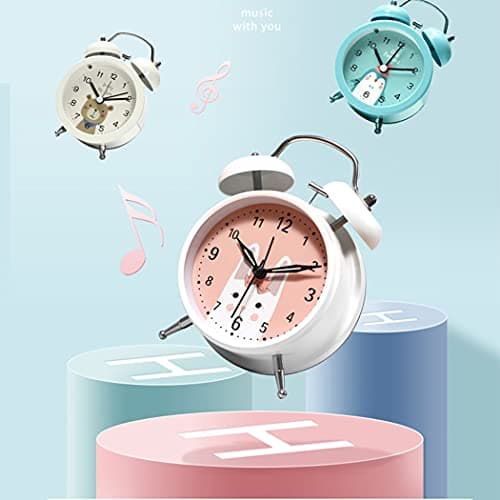 SWHONG Cartoon Cat Ears Design Small LED Digital Loud Alarm Clock with USB Port for Charging Adjustable Volume and Brightness Simple Kid Bedside Clock