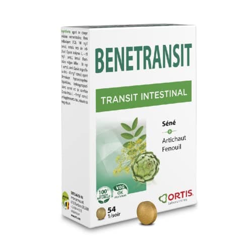LABORATOIRES ORTIS – BENETRANSIT - Favorise le Transit Intestinal grâce aux extraits de Séné, d’Artichaut & de Fenouil - Ingrédients 100 % d’Origine Naturelle - 54 Comprimés - 20 g