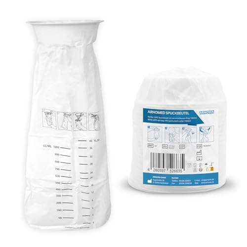 25x ARNOMED Sac à vomi, sacs à vomir en LDPE étanches aux liquides, sacs à vomir avec anneau anti-fuite, sacs à vomir 2000 ml, sac vomi, sac a vomi voiture, sac à vomi voiture enfant, sac vomi