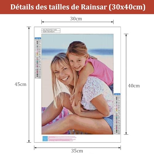 Diamond Painting Personnalisé Photo, Custom Broderie Diamant Personnaliser Kit de Peinture Diamant Painting 5D DIY pour Adultes, Perle Diamant Personnalisé Photo Arts Mur Décor, 30x30cm