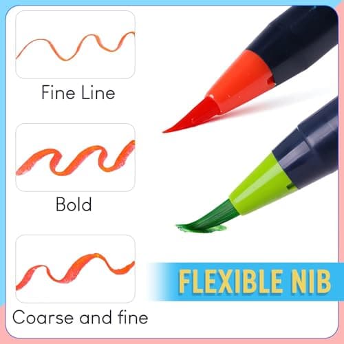 STATIONERY ISLAND Feutres Pinceaux 36+1 Feutre Aquarelle Stylo Aquarelle Feutre Pinceau Peinture Pinceau Reservoir Brush Pen Pour Coloriage calligraphie Enfants & Adulte