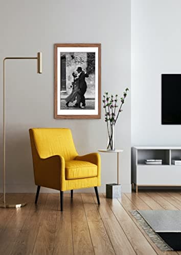 Cadre photo SD avec passe-partout – Cadre photo en noyer de 30 mm de large – Dimensions extérieures passe-partout 40 x 50 cm – Pour taille d'image 30 x 40 cm – Cadre avec verre acrylique