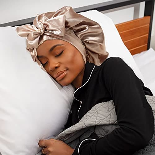 Coubeau Bonnet de Sommeil en Satin Soie pour Bonnet de Nuit Bonnet de Cheveux pour la Nuit pour Femmes Bonnet de Cheveux en Soie pour Femmes