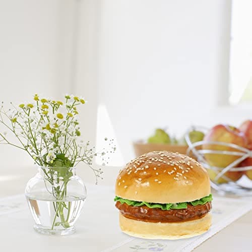 Amosfun Burger en Simulation Réaliste pour Photographie de Nourriture - Accessoire de Cuisine pour Enfants, Jouet Éducatif en Bois pour Dinette, Idéal à Partir de 2 Ans