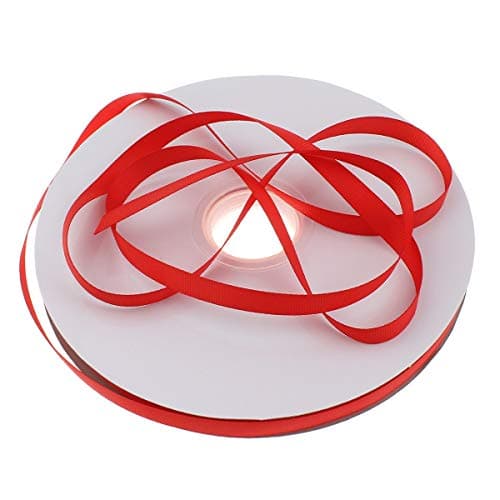 Perlin - 20 mètres de ruban gros grain rouge 10 mm à coudre pour scrapbooking