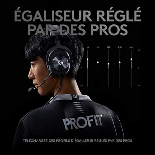 Logitech G PRO X Casque filaire gamer Over-Ear avec Micro BLUE VO!CE, DTS Headphone:X 7.1, Transducteurs PRO-G 50mm, Son Surround 7.1 pour Gaming Esport, PC/PS/Xbox/Nintendo Switch - Noir
