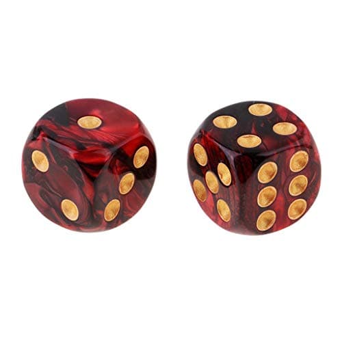 B Blesiya Set 10 Dés à Jouer 6 Faces en Résine Dice D6 D&D TRPG pour Jeux de Société Party Bar -16mm - Rouge + Noir