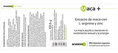 MACA + ARGININE ET ZINC * 461 mg / 180 gélules * Garantie Satisfait ou Remboursé * Fabriqué en France