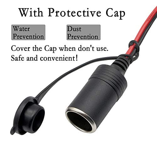 PNGKNYOCN Câble d'extension SAE vers prise allume-cigare femelle 12 V-24 V pour connexion rapide SAE 1,5 m