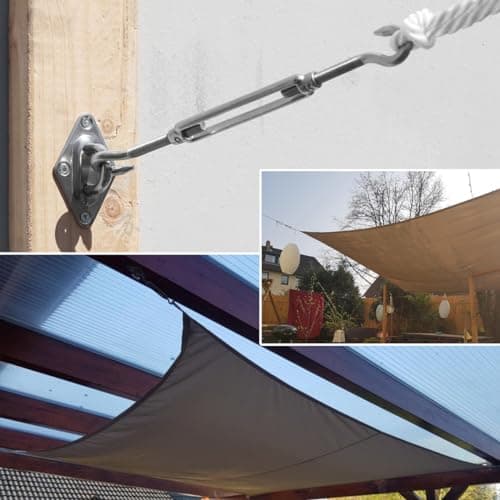 ANNTIM Kit Fixation Voile D'ombrage, Kit de Fixation pour Voile D'ombrage, Voile D'ombrage Fixations, Kit D'installation de Pare-Soleil en Acier Inoxydable pour Fixation Voile D'ombrage