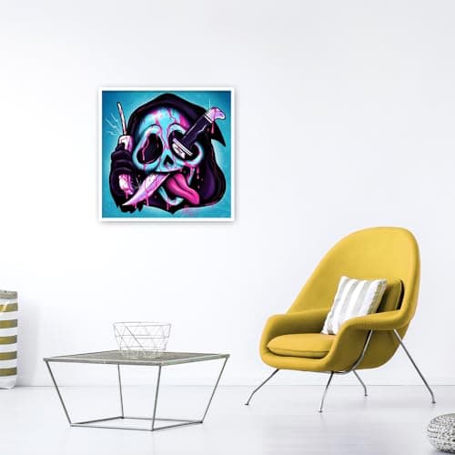 DCIDBEI 30X30CM DIY 5D Diamond Painting Skull Crâne, Petite Mort de Broderie Diamant Kit Complet Rond Adultes, Tableau Diamant Squelette, Décoration Chambre des Enfants Craft Artisanat Art
