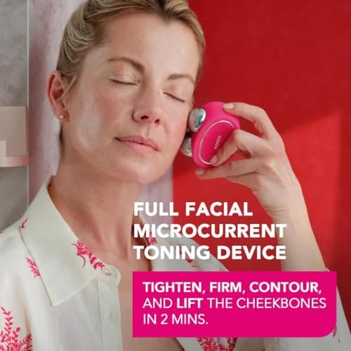 Foreo Bear Appareil Intelligent Lifting Par Micro-Courants - Masse Le Visage Sculpte La Mâchoire - Lifting Visage Non Invasif - Anti-Rides - Sûr Et Sans Douleur - Fuchsia