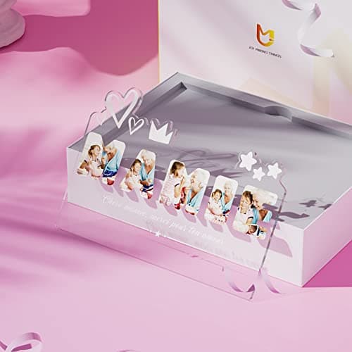 iDIY Cadeau Mamie Lampe Photo Personnalisée Veilleuse Enfant Cadre Photo Personnalisé Lumineux Cadeau Fête Des Grands Mères Anniversaire Noël