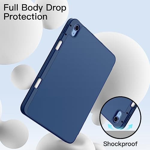 JETech Coque pour iPad (A16) 11ème/10ème Génération (2025/2022) avec Porte-Stylet, Étui Housse Mince Tablette avec Dos en TPU Souple avec Veille/Réveil Automatique (Marine)