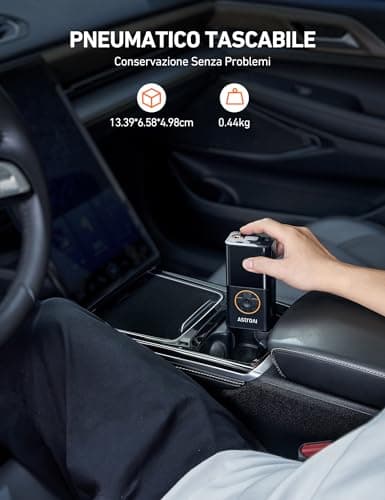 AstroAI Gonfleur Pneus Voiture, Compresseur à Air Portatif, Compresseur Voiture 150PSI, Gonfleur Pneus Voiture Sans Fil compacte, avec Batterie Rechargeable et Lumière LED pour Vélos, Motos, Boules