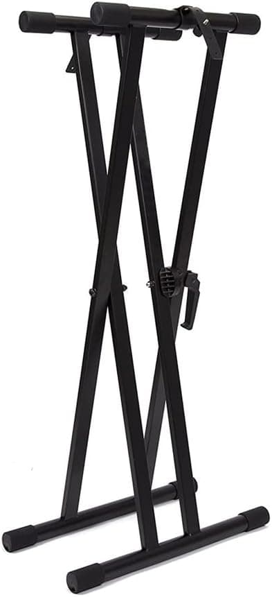 RockJam RJXX363 Support de Clavier Double X Robuste et Réglable | Support clavier double X renforcé, capacité 20 kg, réglable en hauteur pour piano numérique, maison, studio et scène