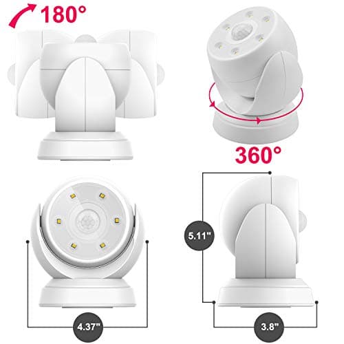 BIGLIGHT LED Détecteur de Mouvement Spotlight Outdoor Indoor Détecteur de Mouvement Extérieur Sans fil Batterie étanche Spot Extérieur Lampe Murale Lampe de Sécurité