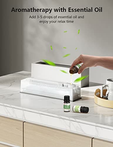 Diffuseur d'huiles Essentielles avec Lumière Effet Flamme, Ankrs Humidificateur d'huiles Essentielles 200ML, Diffuseur d'arômesà ultrasons 3 en 1, Lumière réglable, Arrêt Automatique, Aromathérapie