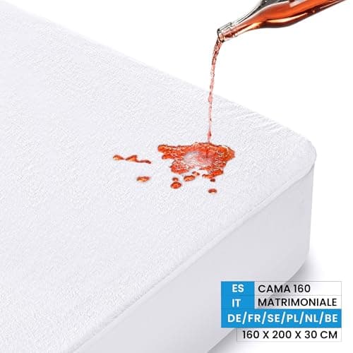 Utopia Bedding Protège Matelas 160 x 200 x 30 cm Imperméable, Certifié Oeko TEX, Alèse Drap Housse, Matelas Couvre, Respirant, Élastique Tout Autour