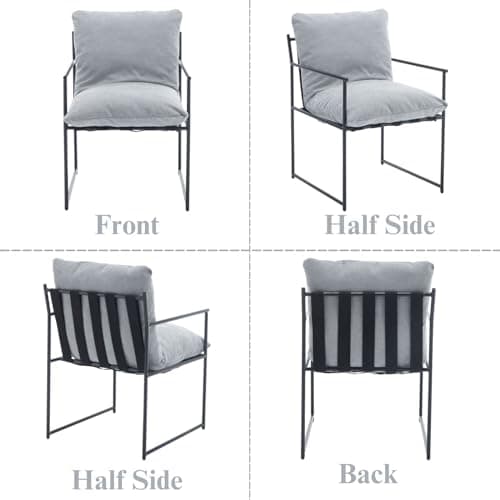 Wahson Lot de 2 Chaise Salle à Manger en Chenille Chaise de Cuisine Moderne Rembourré avec Pieds en Métal, Chaise de Salon avec Accoudoirs pour Salle à Manger/Chambre/Restaurant,Girs