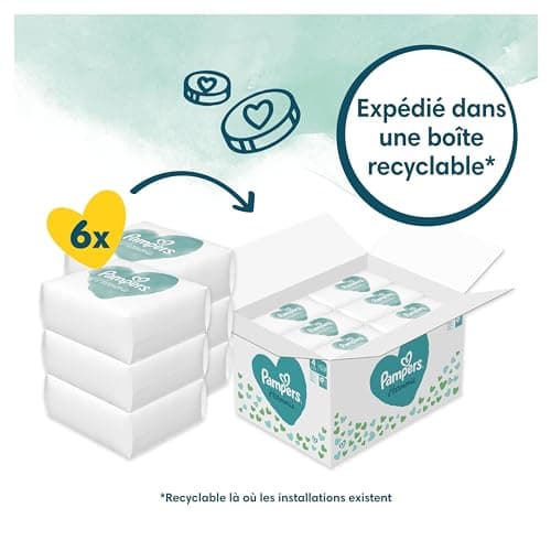 Pampers Harmonie, Taille 4, 174 Couches, 9-14kg, Protection Douce pour la Peau, Ingrédients d’origine végétale en contact avec la peau de bébé, Avec un Emballage Recyclable en Papier, Pack 1 Mois