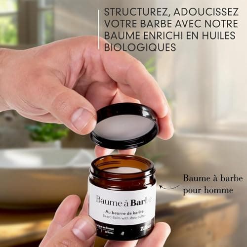 ZilberHaar - Kit de Soins pour Barbe Homme - 1 Brosse à Barbe Regular + 1 Baume à Barbe + 1 Crème Hydratante - Poils de Sanglier Rigides - Pochette en Velours