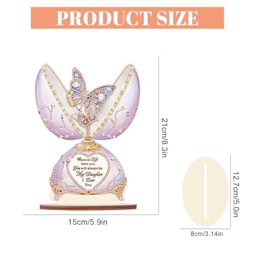 DCIDBEI 5D DIY Diamant Peinture Animaux Décoratif Papillon 12x21cm Diamant Painting Table Décoration Diamond Painting Ornement Table Décoration Peinture par Numéros Ornements Enfants Cadeau Papillon