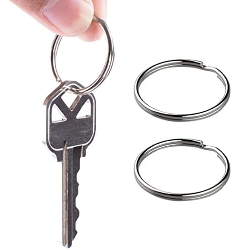 120 Pièces d'Acier inoxydable Double Anneau Fendu Anneau Porte-Clés Connecteur Bord Rond Porte-Clés Porte-Clés Bijoux Bricolage Collier Bracelet Faisant Un Anneau Suspendu en Métal Pendentif Connexion