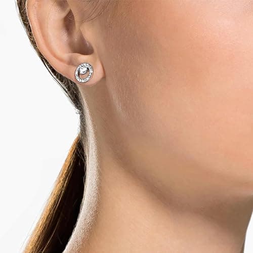 Swarovski Boucles d'oreilles Creativity Circle, petit, blanc, métal rhodié