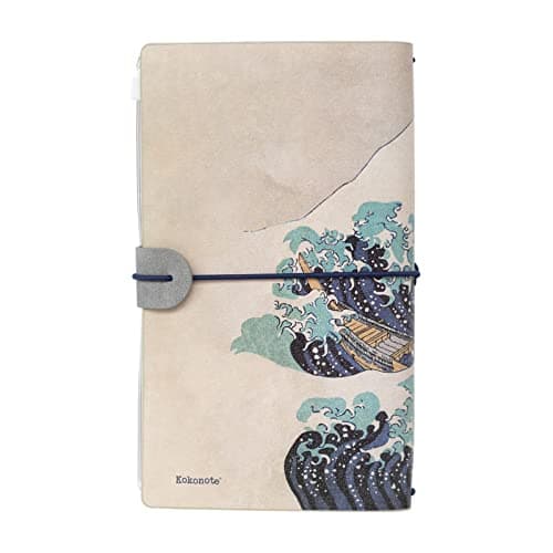 Grupo Erik - Ensemble Carnet de Voyage Japon, Carnets de notes, Carnet de Notes 2 en 1 Hokusai, Notebook Simili Cuir