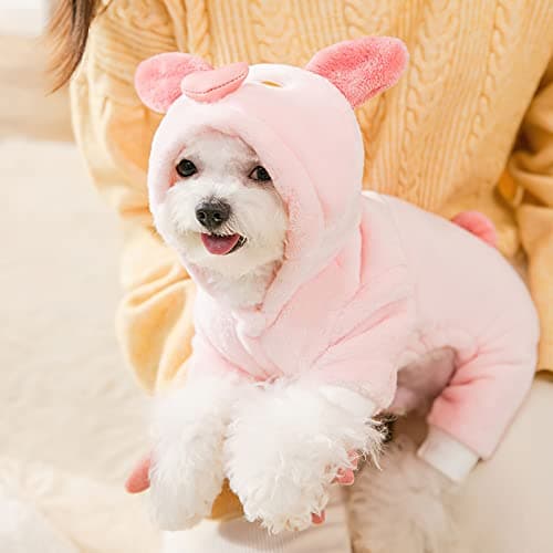 Galatée Combinaison pour Petit Chien, Vêtements pour Animaux De Compagnie Mignons Manteau Chaud d'hiver pour Animaux De Compagnie De Petite Et Moyenne Taille, Manteaux De Chiot(XS, Ours d'amour