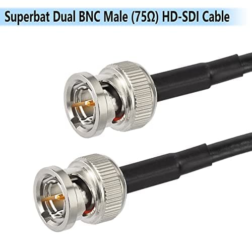 Superbat Câble BNC 30cm 3G/6G/HD SDI Câble Belden 1855A Câble 75ohm BNC Mâle à Mâle Câble Coaxial SDI Câble Vidéo pour HD-SDI/3G-SDI/4K Caméra(Droit,2 Pièces)