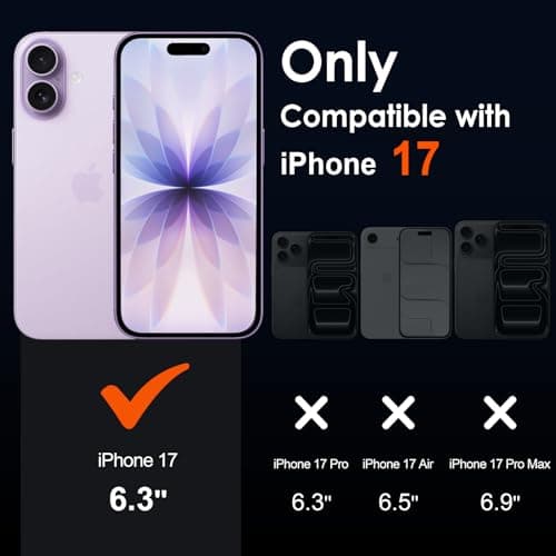 ivoler Clair Coque pour iPhone 17, avec 2 Pièces Verre Trempé, Anti-Jaunissement Protection Militaire Étui de Mince Bumper Housse - Transparente