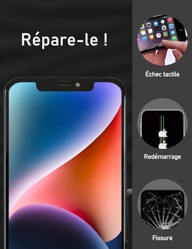 bokman Écran pour iPhone XR, 6.1 Pouces Affichage FHD et Remplacement de l'écran Tactile (Face ID, True Tone Programmable)