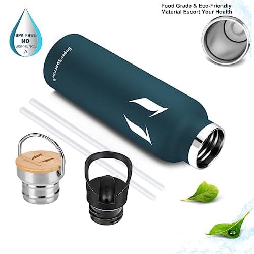 Super Sparrow Gourde Isotherme - Bouteille Isotherme - 750ml - Gourde Inox Bouche Standard - Gourde Sport Étanche - Gourde Enfant sans BPA, pour Sport, Gym, Voyage