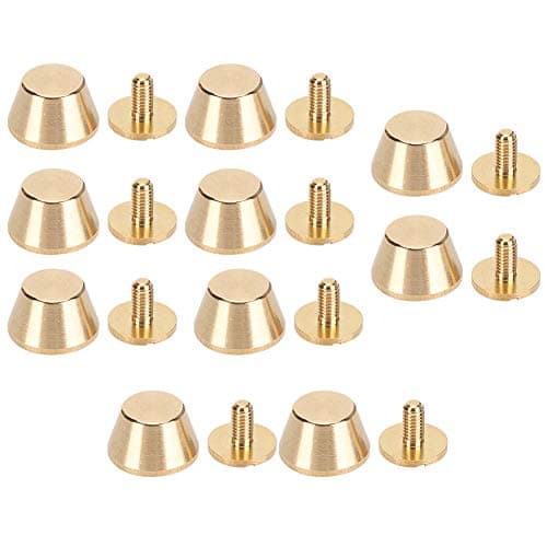 10 pièces Sac à Main Sac à Main Pieds tête de Clou Goujon Plat en métal Bouchon à vis Rivets Sac à Main Goujons en métal cône Rivet en Cuir Artisanat Bricolage