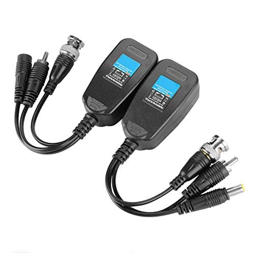 Sonew 2pcsVedio Balun Réseau émetteur HD CVI TVI AHD Puissance Passive Vidéo Audio Balun Émetteur-Récepteur Installation Facile