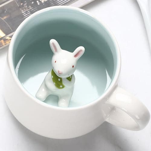 Arawat Tazza Coniglio 3d Tazza Coniglio Regalo Divertente Animale Tazza Di Caffè In Ceramica 350 Ml Tazza Di Tè Tazza Di Caffè Dolce Tè Carino Regalo Di Compleanno Per Fidanzato Fidanzata Zia Nonna