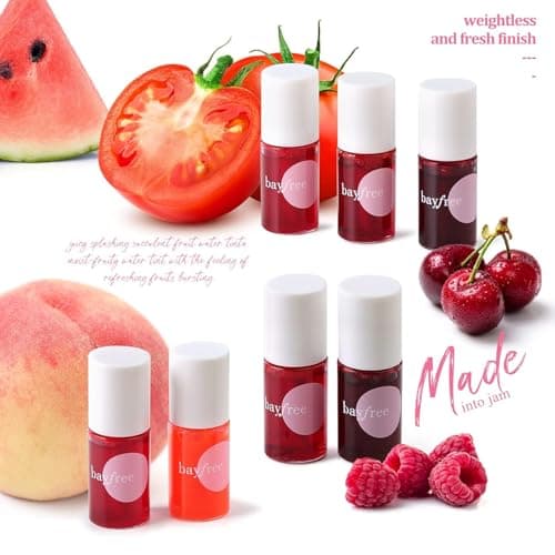 bayfree Lip Tint Stain Set,Encre à Lèvres Mate,Mini Rouge à Lèvres Liquide,Longue Tenue,Teinture des Lèvres for Les Lèvres et Joues (Made into Jam)