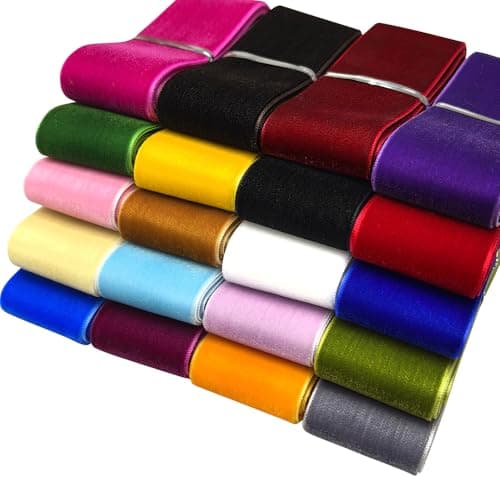 Chenkou Craft - Lot de rubans de velours de 18,3 m, largeur de 40 m, 20 couleurs en vrac