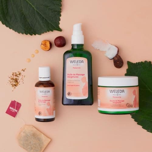 WELEDA - Huile de Massage Vergetures - Prévient et réduit l'apparition des vergetures - Pour femmes enceintes et allaitantes - NATRUE - Vegan - 100 ml