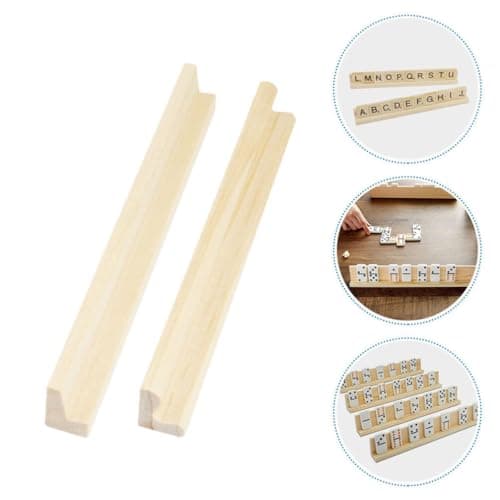 Vaguelly Ensemble De 8 Pièces Base de Lettre en Bois Support de Train Mexicain Support de tuiles de Dominos présentoirs Porte-Dominos en Bois Support de Cartes de Jeu Jouet Plateau décorer