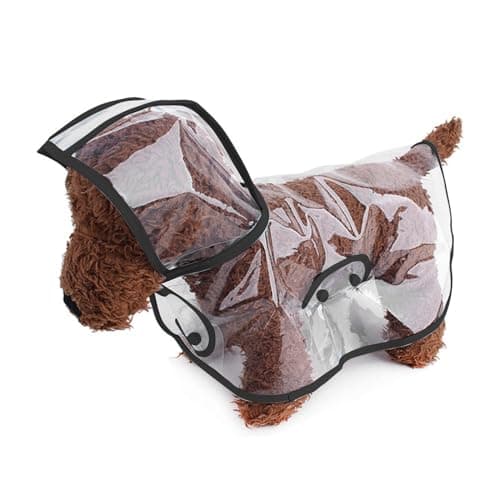 PETCUTE Manteau de Pluie Imperméable pour Chien avec Capuche,Imperméable pour Chien en PVC Transparent,Manteaux imperméables pour Chiens avec Fermeture à Boutons,pour Les Jours de Pluie