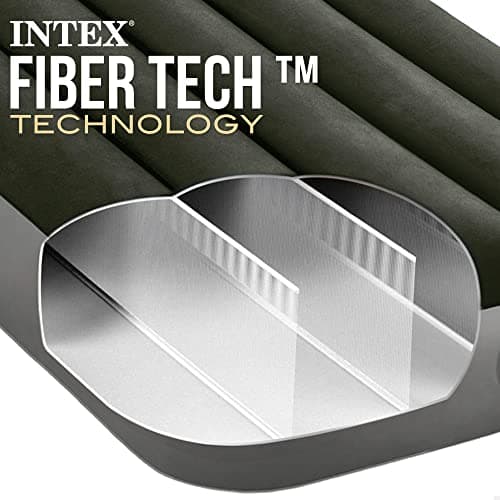 Intex matelas gonflable downy - 1 pers + gonfleur a pied intégré