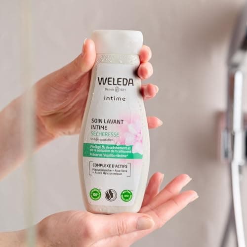 WELEDA - Soin lavant Intime Sécheresse - Texture crème apaisante - Protège du déssèchement et de la sensation de tiraillement - NATRUE* - Vegan*** - 200 ml